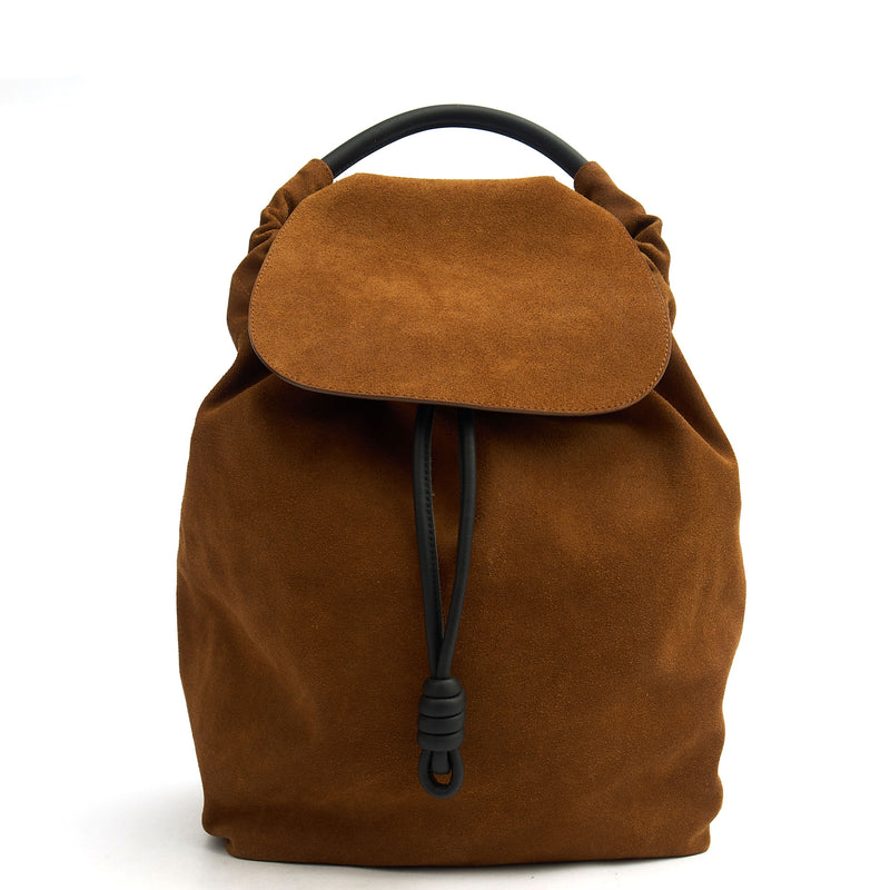 Picture of Loewe Backpack Flamenco in Brown, Suede