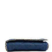 Picture of Stella McCartney Cross Body Falabella Fold-Over Clutch in Blue, Vegan Leather