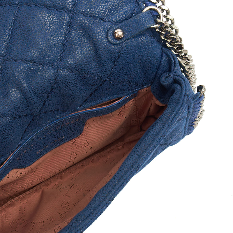 Picture of Stella McCartney Cross Body Falabella Fold-Over Clutch in Blue, Vegan Leather