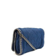 Picture of Stella McCartney Cross Body Falabella Fold-Over Clutch in Blue, Vegan Leather