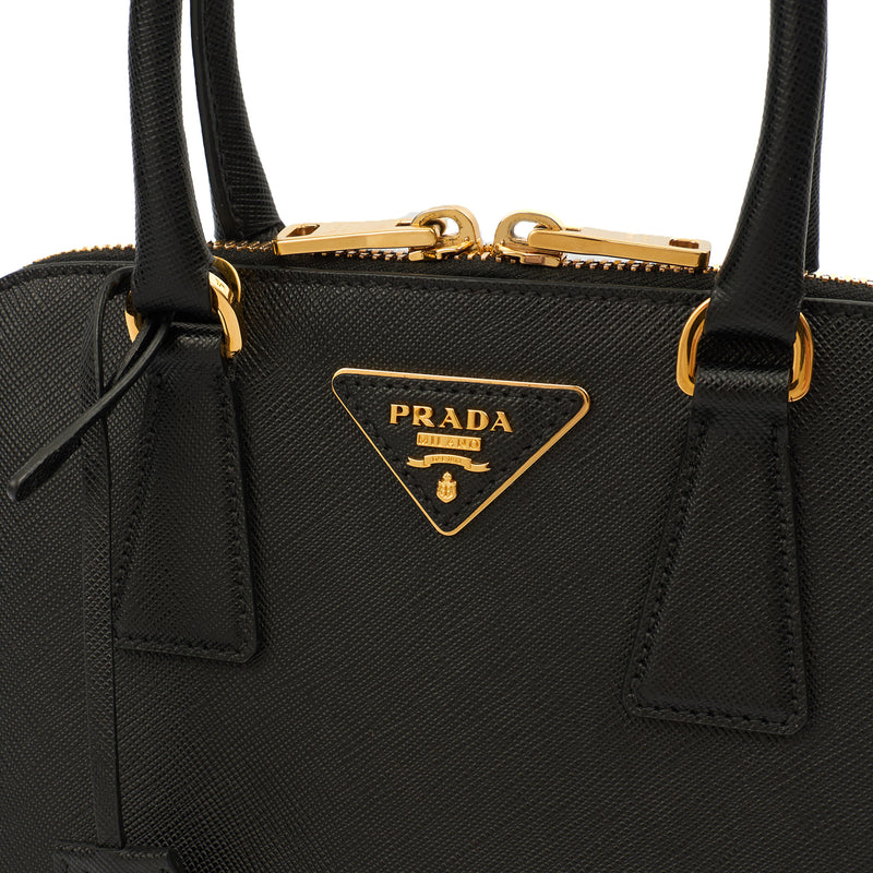 Picture of Prada Tote Promenade - Small in Black, Saffiano Leather