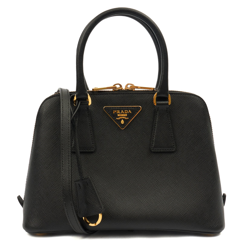 Picture of Prada Tote Promenade - Small in Black, Saffiano Leather