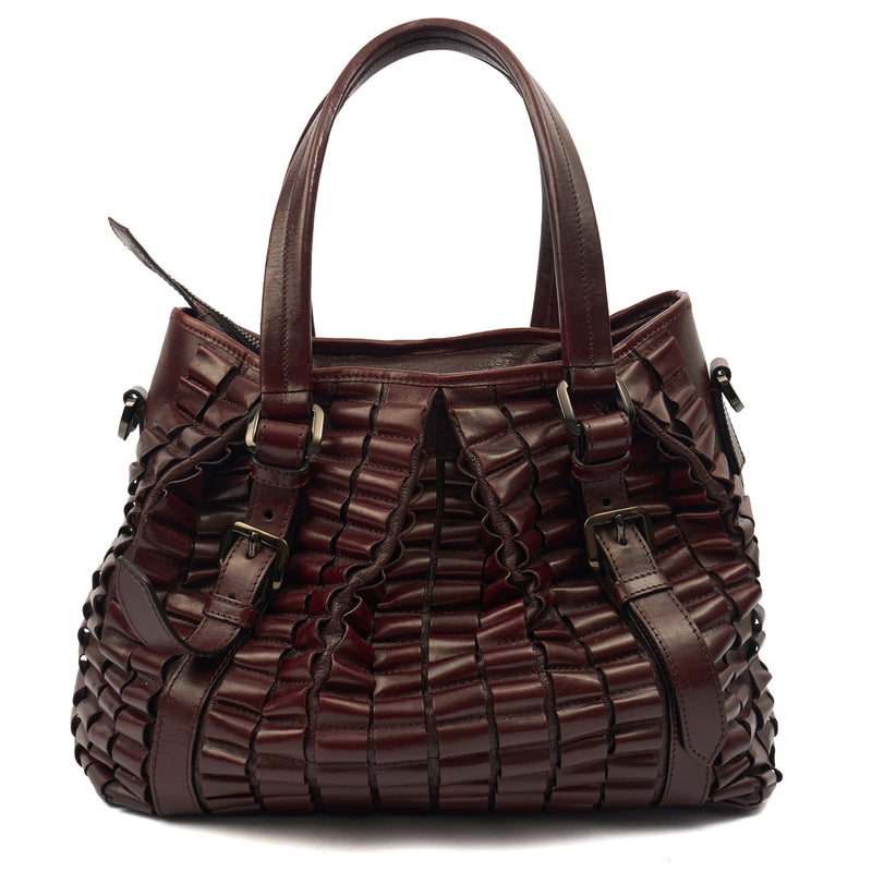 Picture of Burberry Tote Shoulder Bag in Burgandy, Leather