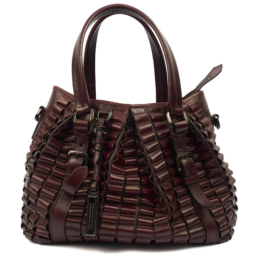 Picture of Burberry Tote Shoulder Bag in Burgandy, Leather