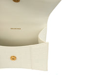 Picture of Balenciaga Top Handle Hourglass Top Handle XS in White, Exotic Effect Leather