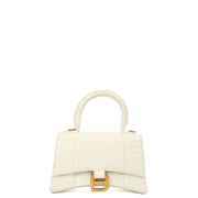 Picture of Balenciaga Top Handle Hourglass Top Handle XS in White, Exotic Effect Leather