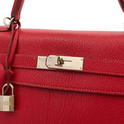 Picture of Hermes Top Handle Kelly 32 in Rouge Casaque, Chevre de Coromandel Leather