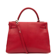 Picture of Hermes Top Handle Kelly 32 in Rouge Casaque, Chevre de Coromandel Leather