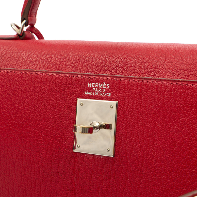 Picture of Hermes Top Handle Kelly 32 in Rouge Casaque, Chevre de Coromandel Leather