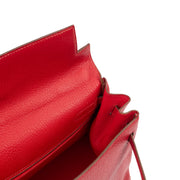 Picture of Hermes Top Handle Kelly 32 in Rouge Casaque, Chevre de Coromandel Leather