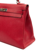Picture of Hermes Top Handle Kelly 32 in Rouge Casaque, Chevre de Coromandel Leather