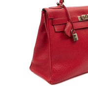 Picture of Hermes Top Handle Kelly 32 in Rouge Casaque, Chevre de Coromandel Leather