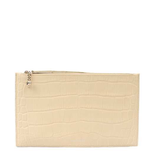 Picture of Alexander McQueen Clutch Clutch  in Neutral, Exotic Effect Leather
