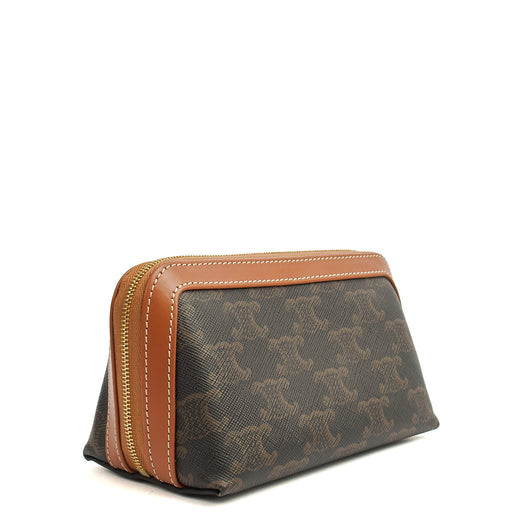 Picture of Celine Cosmetic Bag Zip Pouch in Brown, Box Calfskin