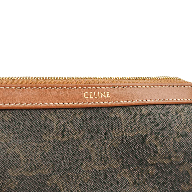 Picture of Celine Cosmetic Bag Zip Pouch in Brown, Box Calfskin