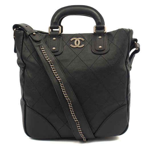 Picture of Chanel Tote Outdoor Ligne Bowler Bag in Black, Caviar Leather
