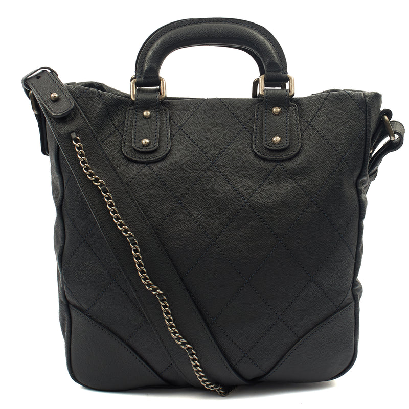 Picture of Chanel Tote Outdoor Ligne Bowler Bag in Black, Caviar Leather