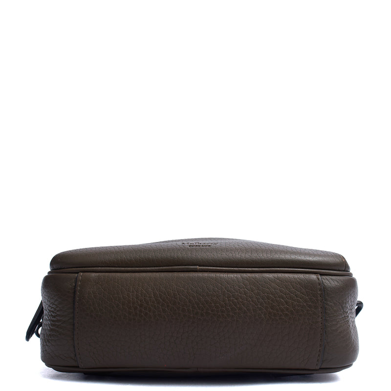 Picture of Mulberry Cross Body Urban Zipped Reporter in Khaki Meadow, Calfskin Leather