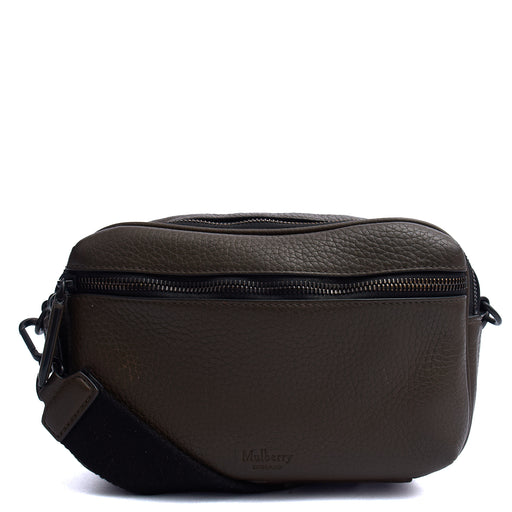 Picture of Mulberry Cross Body Urban Zipped Reporter in Khaki Meadow, Calfskin Leather