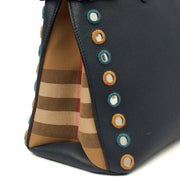 Picture of Burberry Tote Banner - Small in Navy, Leather
