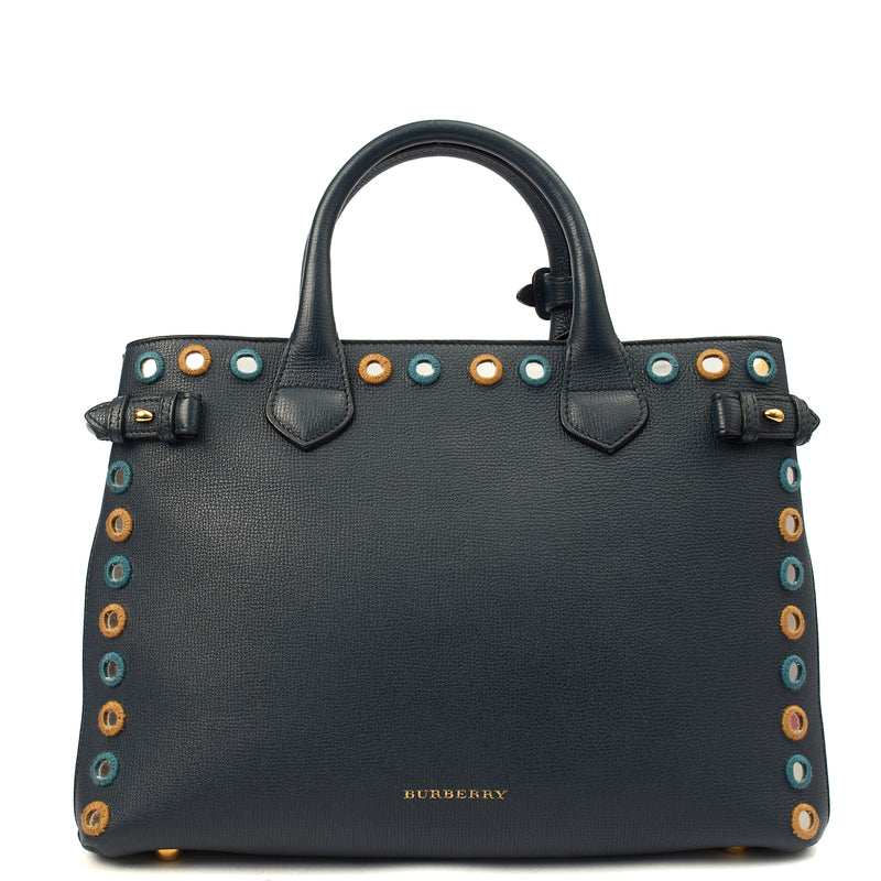 Picture of Burberry Tote Banner - Small in Navy, Leather