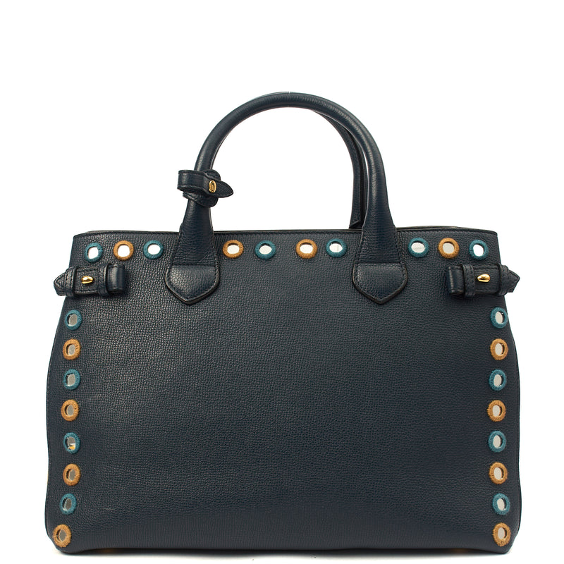 Picture of Burberry Tote Banner - Small in Navy, Leather