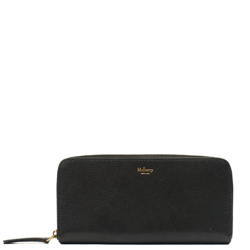 Picture of Mulberry Wallet Zip Around Wallet - Medium in Black, Calfskin Leather