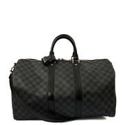 Picture of Louis Vuitton Soft Sided Keepall 45 Bandouliere in Damier Ebene, Canvas