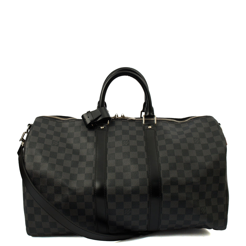 Picture of Louis Vuitton Soft Sided Keepall 45 Bandouliere in Damier Ebene, Canvas