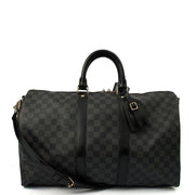 Picture of Louis Vuitton Soft Sided Keepall 45 Bandouliere in Damier Ebene, Canvas