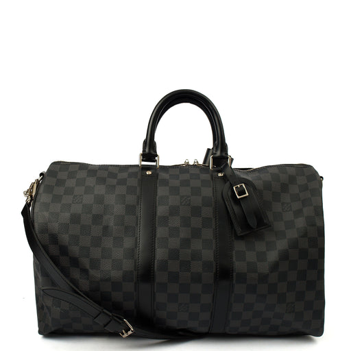 Picture of Louis Vuitton Soft Sided Keepall 45 Bandouliere in Damier Ebene, Canvas