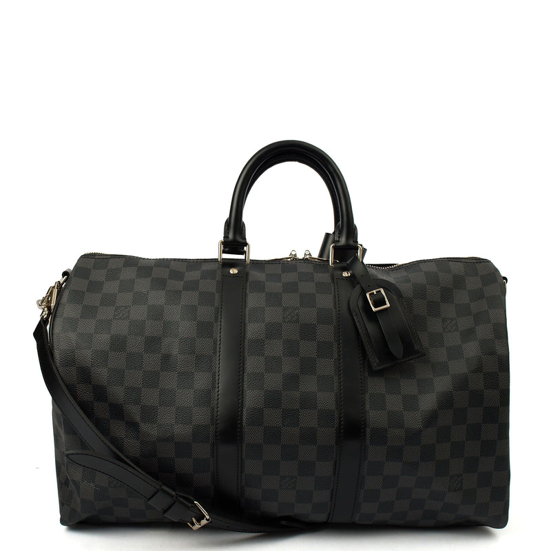 Picture of Louis Vuitton Soft Sided Keepall 45 Bandouliere in Damier Ebene, Canvas