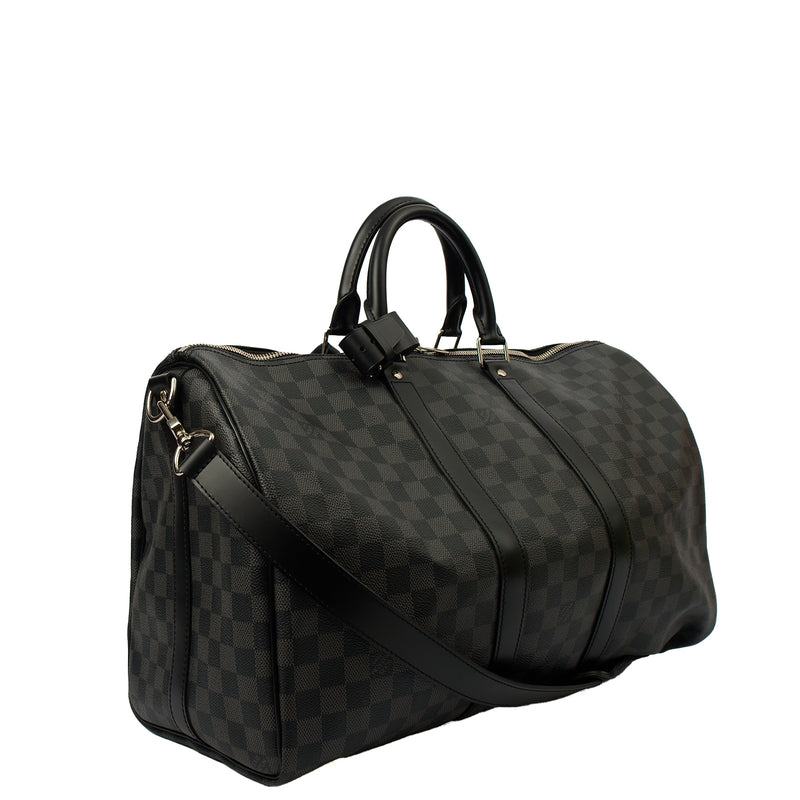 Picture of Louis Vuitton Soft Sided Keepall 45 Bandouliere in Damier Ebene, Canvas