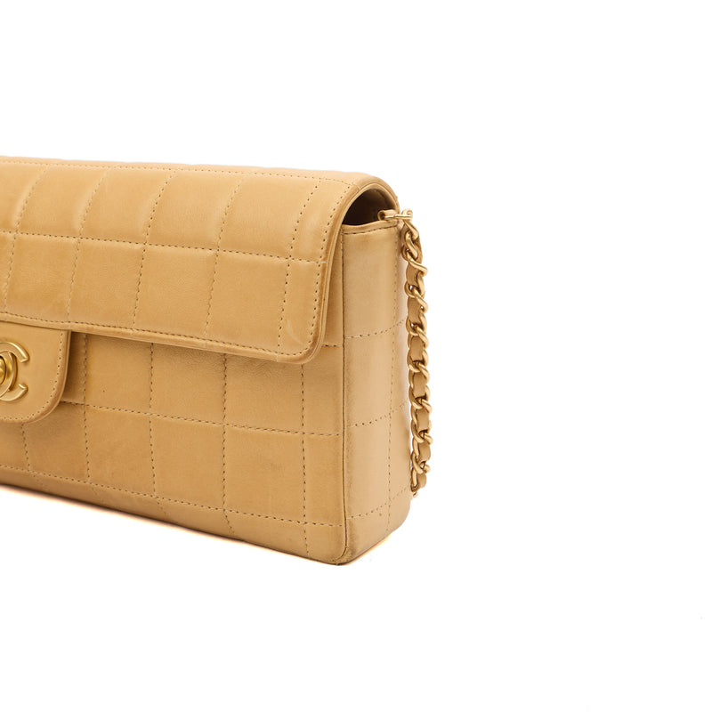 Picture of Chanel Shoulder Bag Chocolate Bar Quilted Flap Bag - East West in Neutral, Lambskin Leather