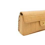 Picture of Chanel Shoulder Bag Chocolate Bar Quilted Flap Bag - East West in Neutral, Lambskin Leather