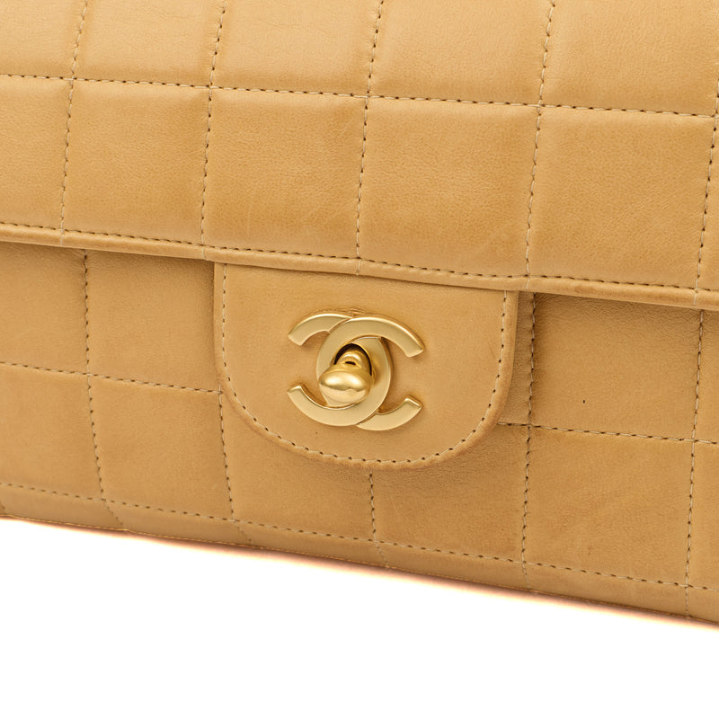 Picture of Chanel Shoulder Bag Chocolate Bar Quilted Flap Bag - East West in Neutral, Lambskin Leather
