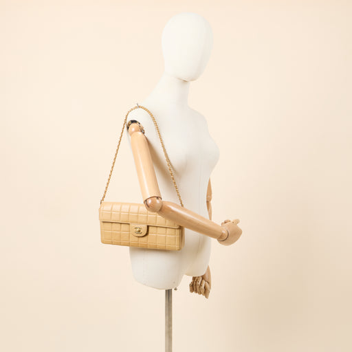 Picture of Chanel Shoulder Bag Chocolate Bar Quilted Flap Bag - East West in Neutral, Lambskin Leather