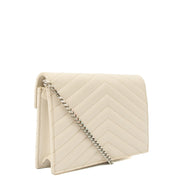 Picture of Saint Laurent Cross Body Envelope Wallet on Chain in White, Leather