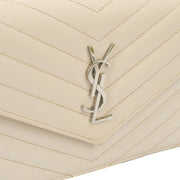 Picture of Saint Laurent Cross Body Envelope Wallet on Chain in White, Leather