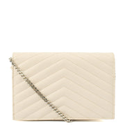 Picture of Saint Laurent Cross Body Envelope Wallet on Chain in White, Leather