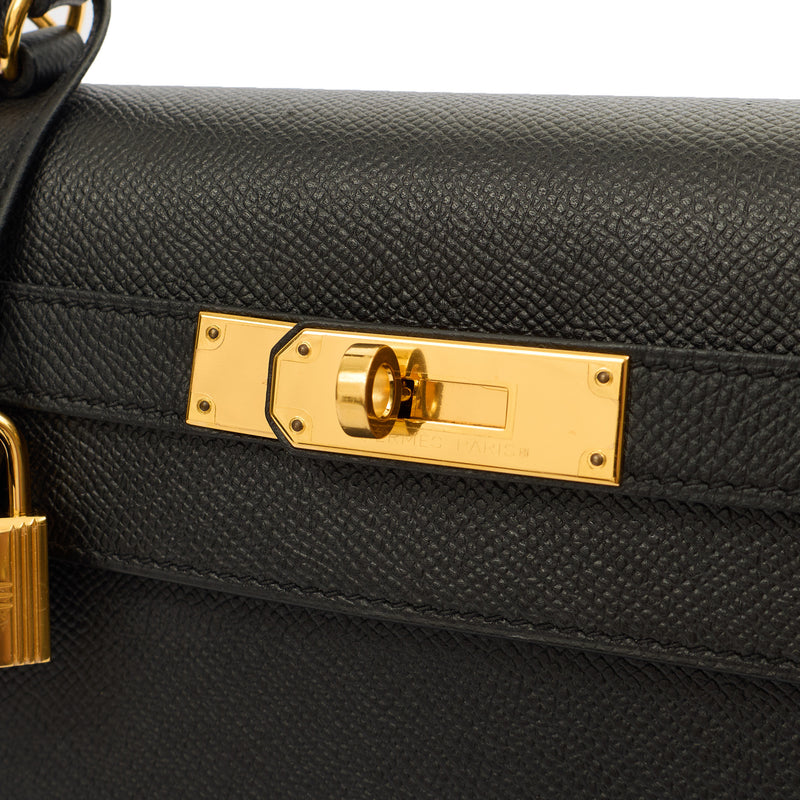 Picture of Hermes Top Handle Kelly 28 in Black, Epsom Leather