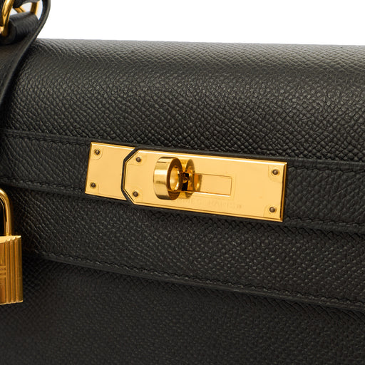 Picture of Hermes Top Handle Kelly 28 in Black, Epsom Leather