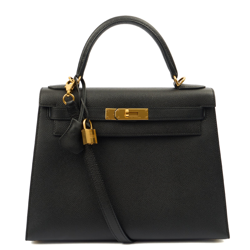 Picture of Hermes Top Handle Kelly 28 in Black, Epsom Leather