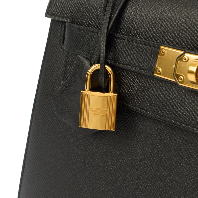 Picture of Hermes Top Handle Kelly 28 in Black, Epsom Leather