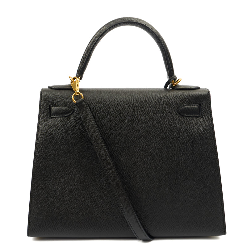 Picture of Hermes Top Handle Kelly 28 in Black, Epsom Leather