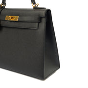 Picture of Hermes Top Handle Kelly 28 in Black, Epsom Leather