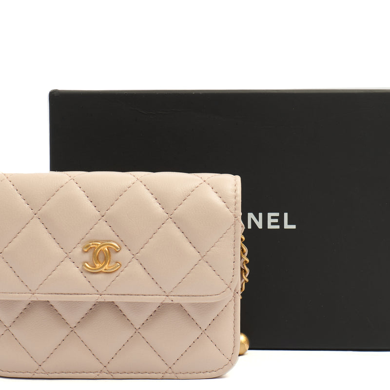 Picture of Chanel Cross Body Pearl Crush Square Flap Bag - Mini in Cream, Lambskin Leather