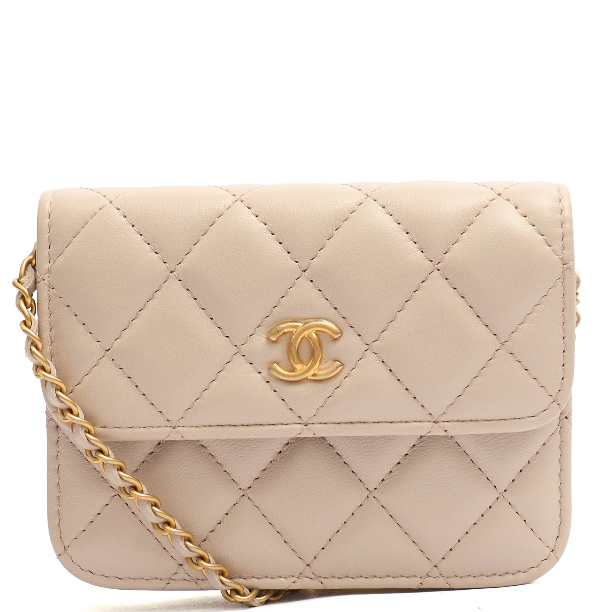 Chanel Cross Body Pearl Crush Square Flap Bag - Mini in Cream