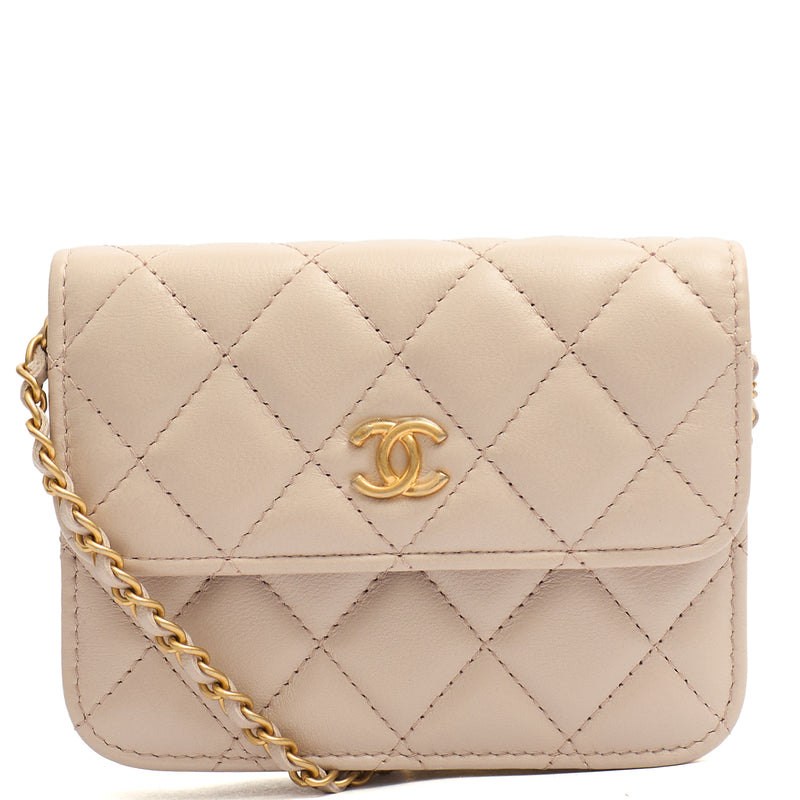 Picture of Chanel Cross Body Pearl Crush Square Flap Bag - Mini in Cream, Lambskin Leather