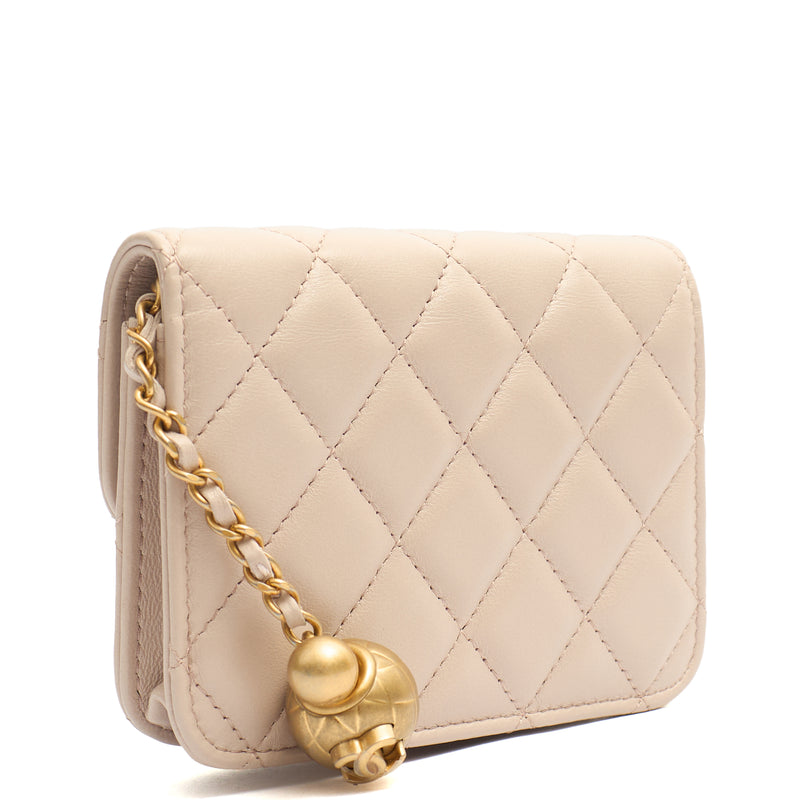 Picture of Chanel Cross Body Pearl Crush Square Flap Bag - Mini in Cream, Lambskin Leather